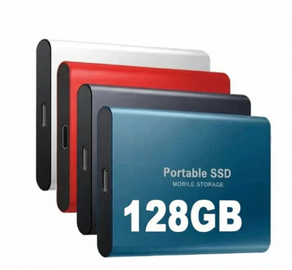 Brehn | 128GB External SSD | USB 3.1 & USB-C High-Speed | NVMe M.2 Technology | Shock-resistant Casing made of Aluminum Alloy | Plug & Play for PC, Mac & Mobile