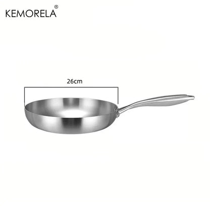 Skanto | Professional Frying Pan - 304 Stainless Steel, 2MM thick 5-layer Steel Pan & Pot