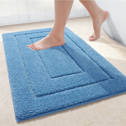 Bathroom Mat Microfiber Non-Slip – Double Layer Bath Mat | Highly Absorbent & Soft | Comfort Doormat | Bowlift