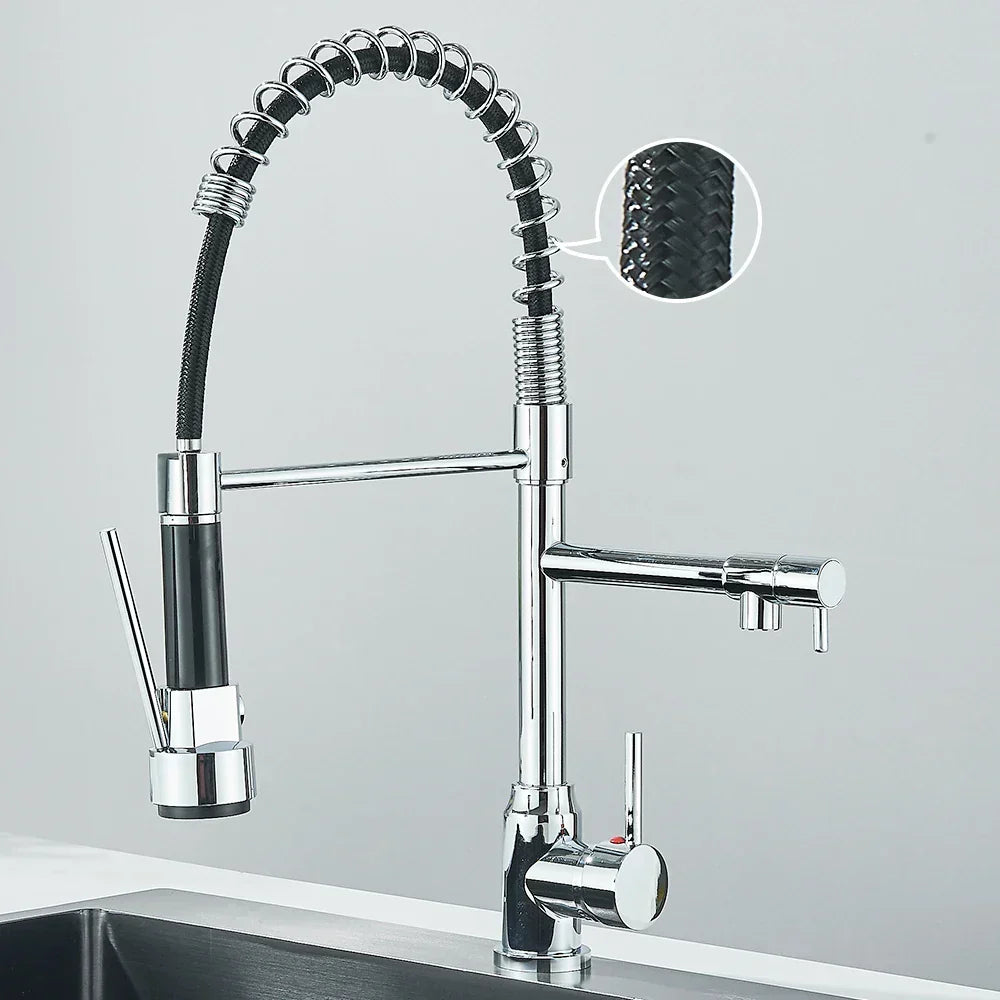 Double Spout Faucet – High-Quality Faucet for Flexible Washing, Swivel, Ideal for Modern Kitchens, Easy to Clean and Easy Installation | Brehn