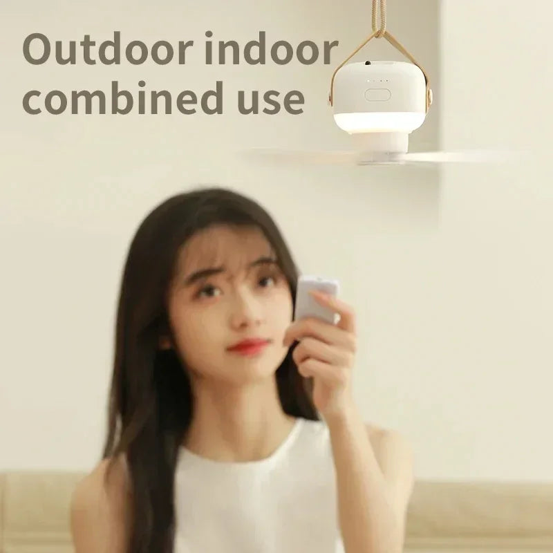 BowLift | CampiBreeze Mobile Ceiling Fan | 3600/7200 mAh Battery | LED & Remote Control | Quiet & Hangable