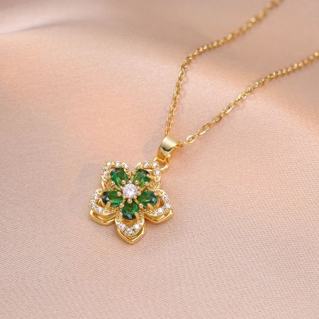 BowLift | Rotating Flower Pendant Necklace – Non-Tarnish Versatile Jewelry