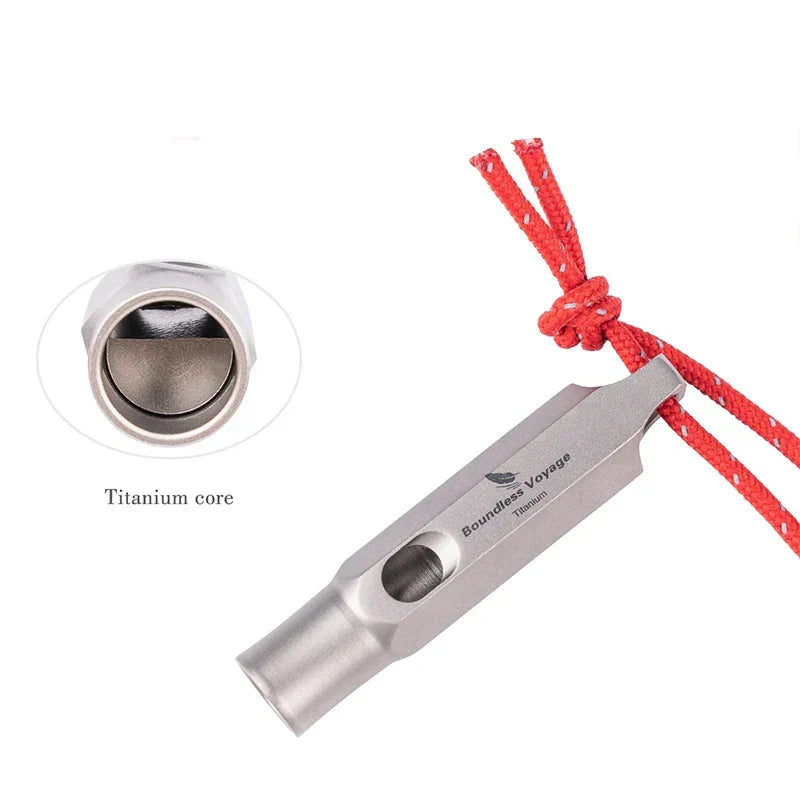Master Your Safety: Original Boundless Voyage Titanium Whistle - Your indispensable companion for emergencies, survival, and adventures