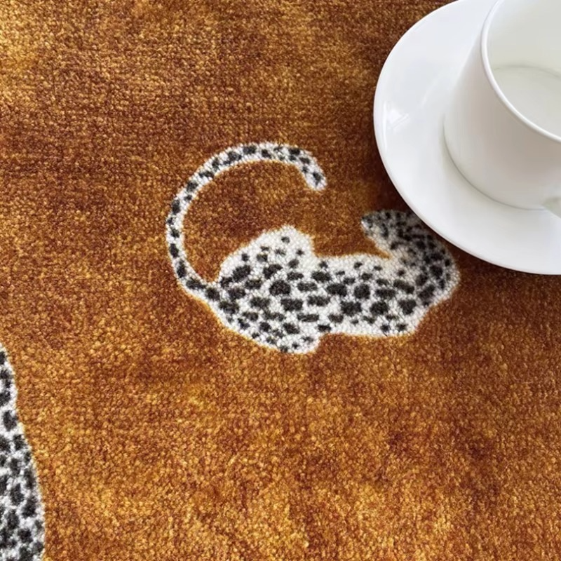 BowLift | Plush Round Leopard Pattern Area Rug – Soft Thickened Floor Mat for Bedroom or Living Room