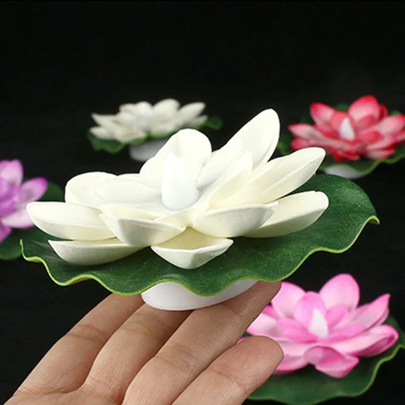 BowLift | Floating Lotus Lamp LUMILYA | LED Water Sensor | Warm White Light | For Pond, Garden & Parties