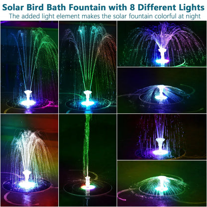 BowLift | Solavera Solar Fountain Pump 6.5W | With LED & 5000mAh Battery | 16 Nozzles | For Pond & Garden