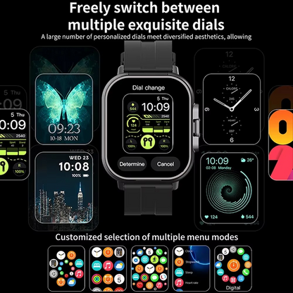 Skanto | 2" Smartwatch with Built-in Bluetooth Headset and Fitness Tracker