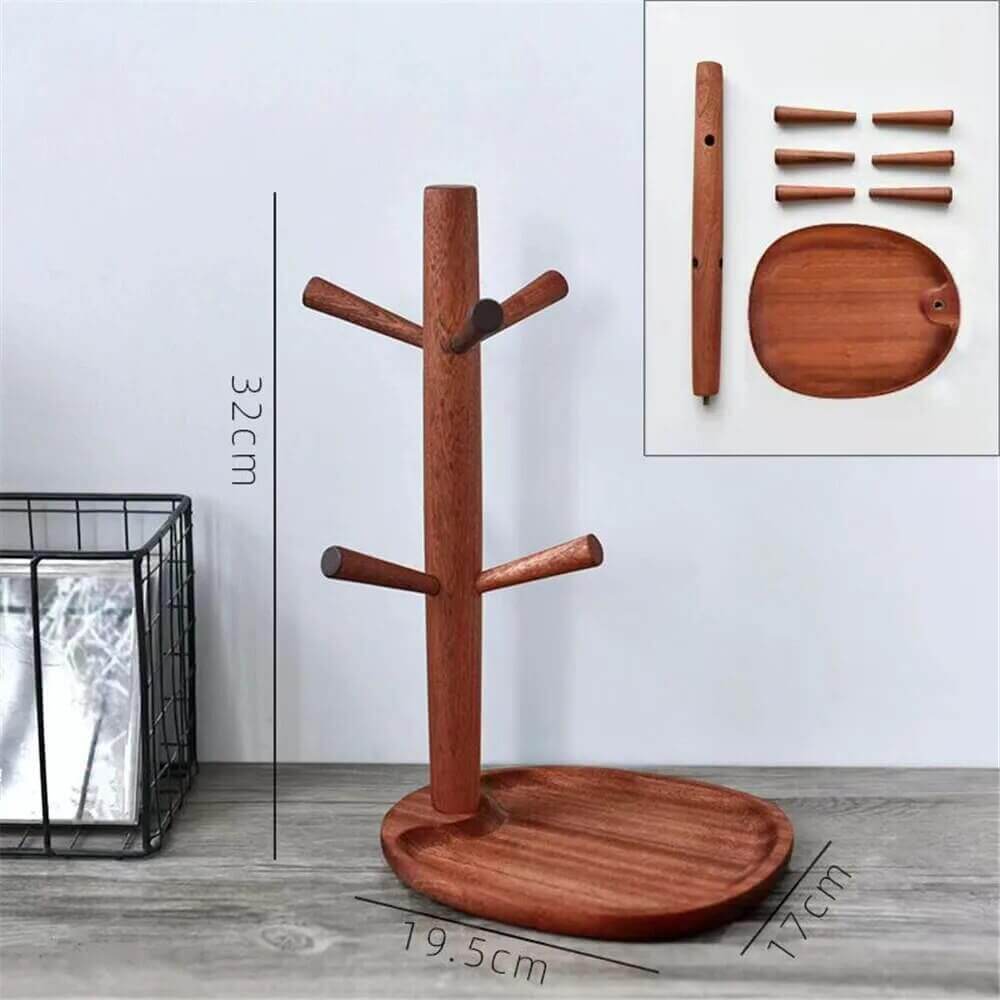 Sturdy Wooden Cup Holder: Cup Tree in Various Shapes + Colors