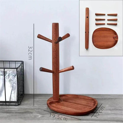 Sturdy Wooden Cup Holder: Cup Tree in Various Shapes + Colors