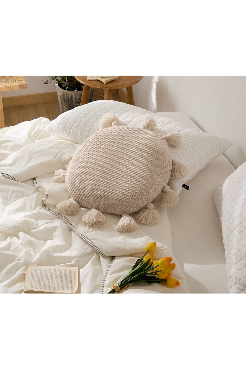 Fringe round seat cushion | Bowlift