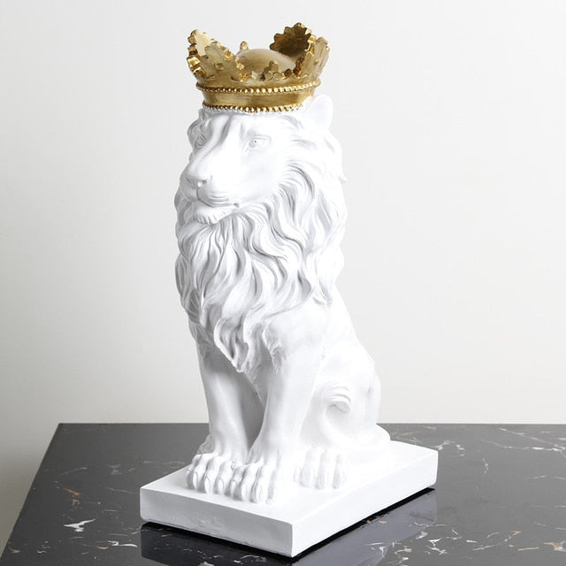 Skanto Tier Figur Resin Crown Lion Statue Handmade Artwork Gift Home Office Decor Ornament Living Room Desk Home Decor