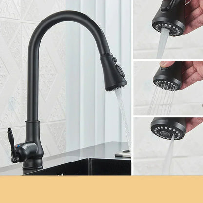 Skanto | VintageTap Antique Brass Kitchen Faucet – Retro Style Mixer Tap with Swivel Spout