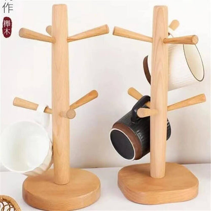 Sturdy Wooden Cup Holder: Cup Tree in Various Shapes + Colors