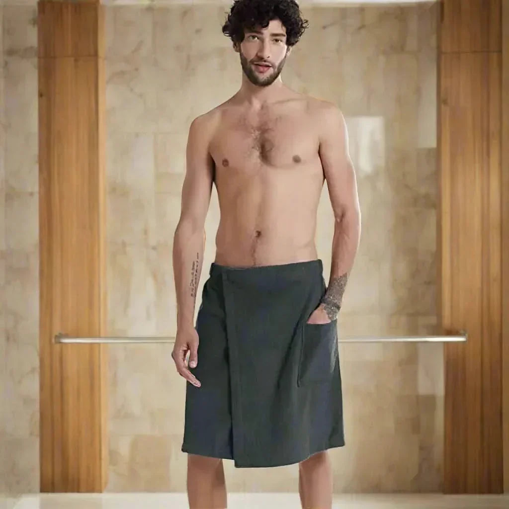 Wearable Bathrobe – Soft and versatile bath towel with pockets for sauna, beach and fitness
