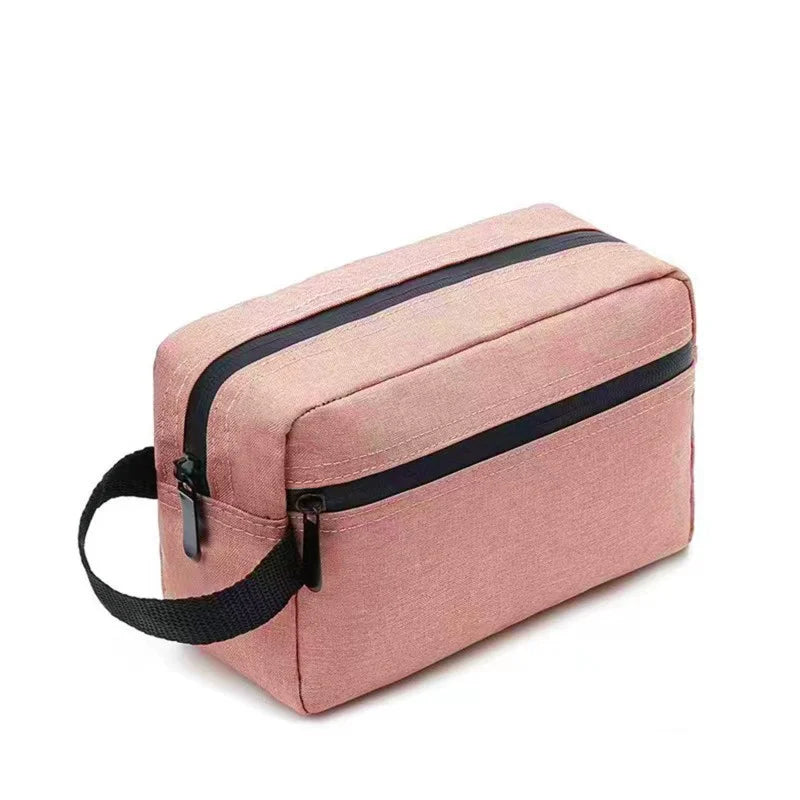 Skanto | Nylonéa Toiletry Bag Unisex | Water-Repellent | Leather Handle with Canvas Design | For Travel and Everyday Use