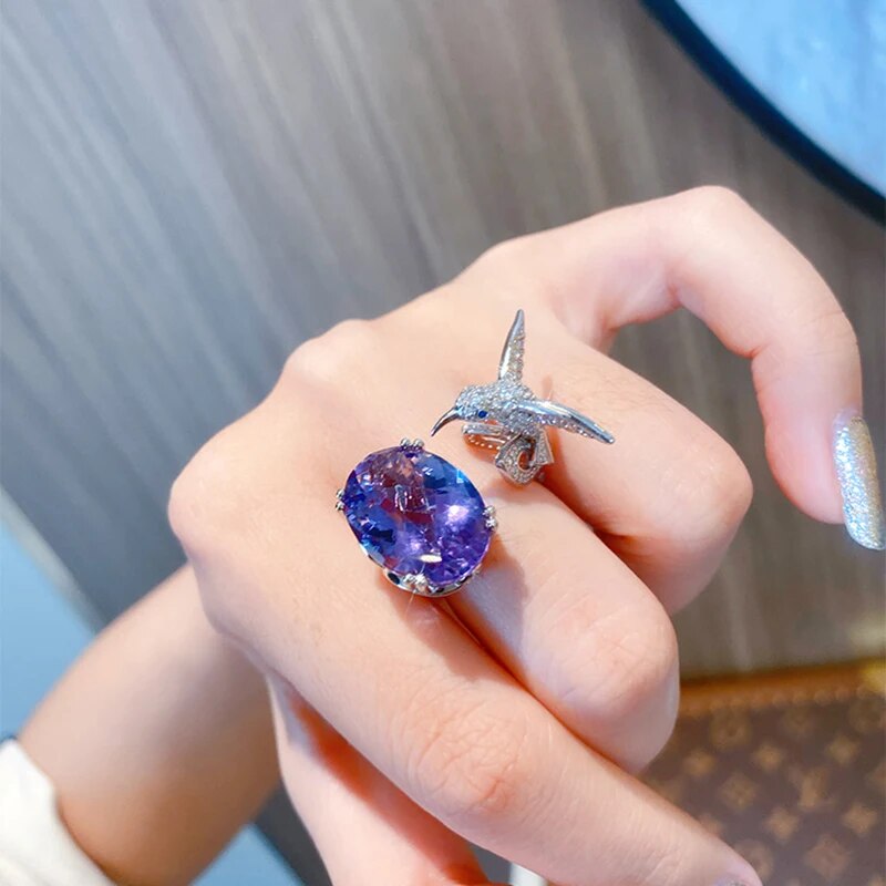 Skanto | Majestic Hummingbird Gemstone Ring