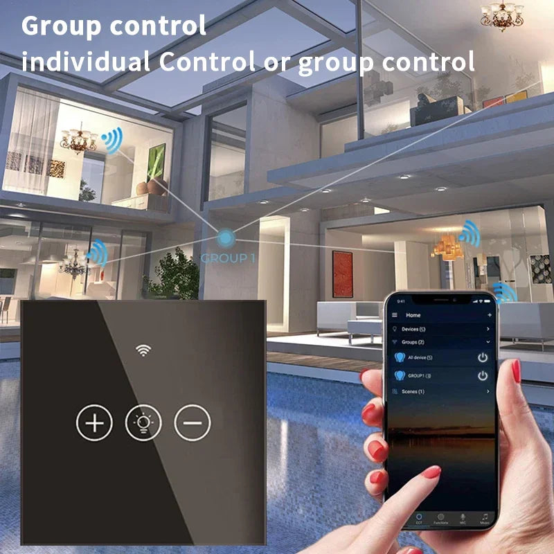 Tuya Smart Light Wall Switch with Neutral Wire - WiFi Dimmer Control via SmartLife Google Alexa Apps