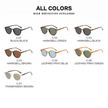 Skanto | Retro Round Polarized Sunglasses Classic Leopard Frame UV400 Fashion Wear Driving Glasses for Men & Women