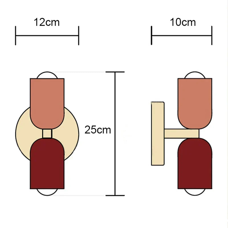 Skanto | Modern LED Wall Lamp Colorful Nordic Wall Lamp Room Decor Indoor Lighting Wall Lamps for Bedroom Nightstand Living Room Lamp