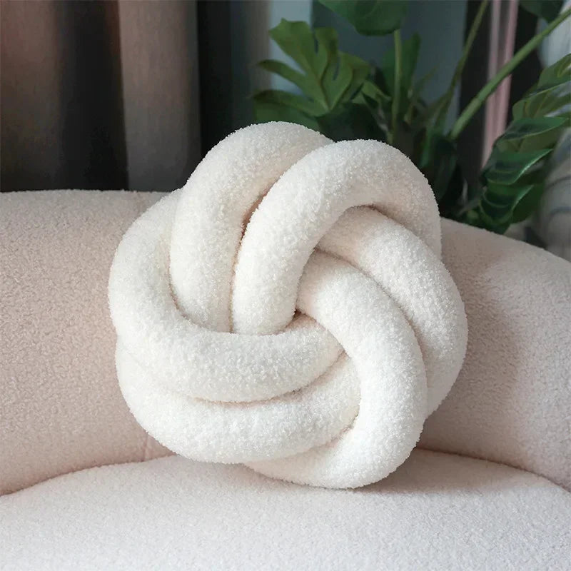 Nordic Cotton Boucle Knot Pillow | Bowlift