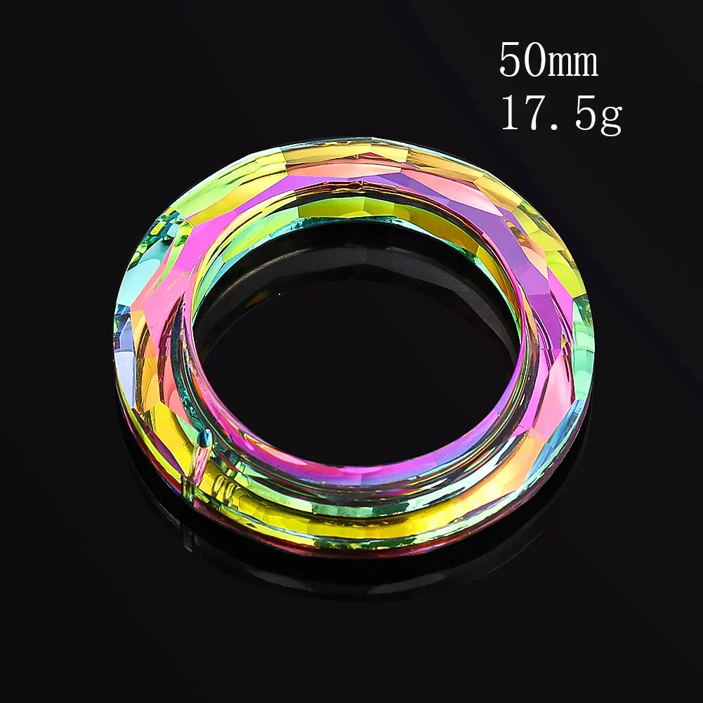 BowLift | Crystal Suncatcher LumiRing 50 | Ø 50 cm | Glass Prism for Windows, Garden & Decor | Rainbow Catcher for Light Plays