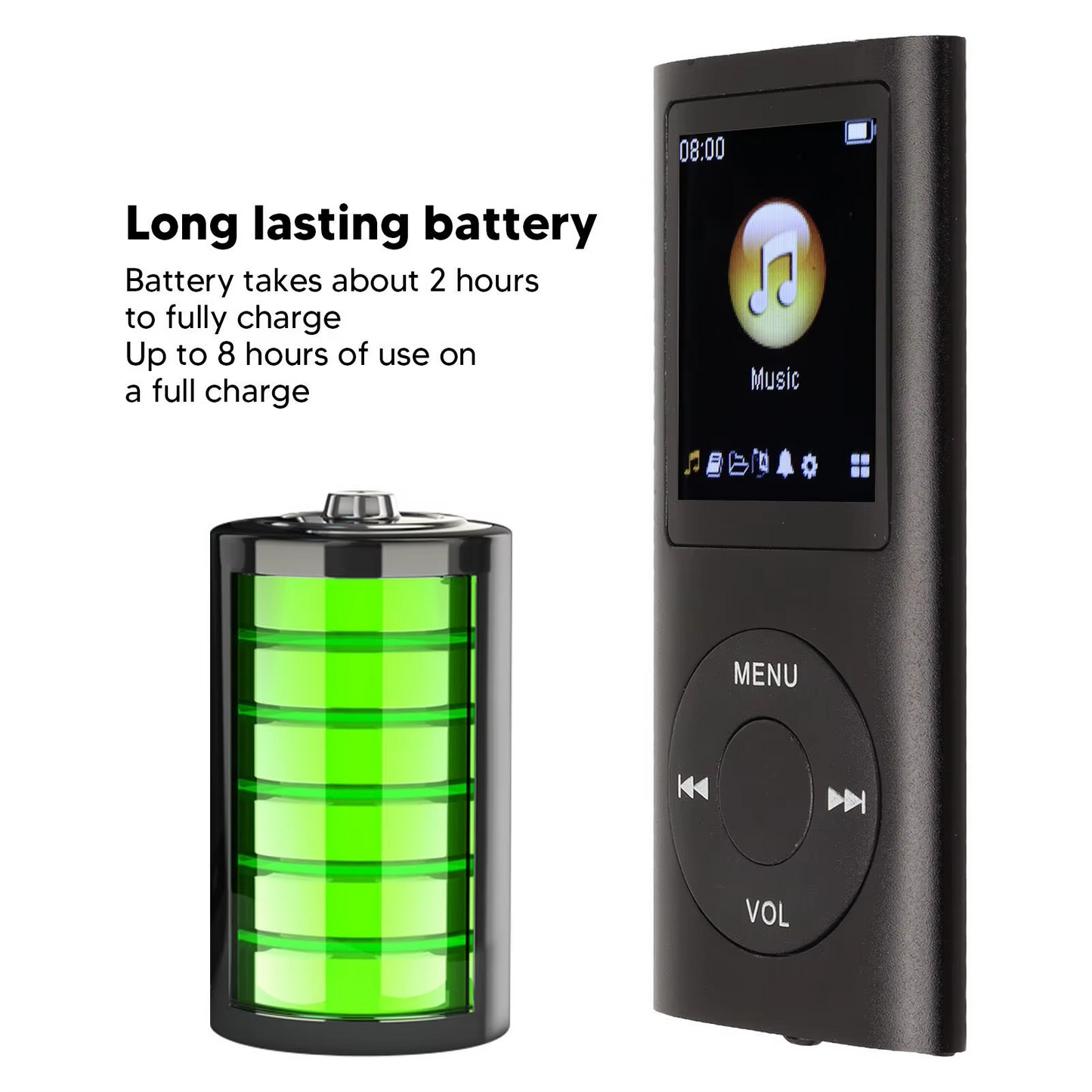 BowLift | Compact High-Resolution 1.8" LCD MP3 Player