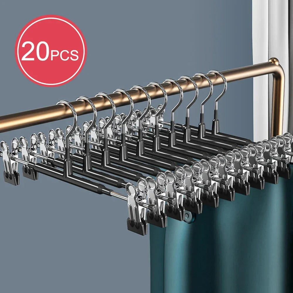 BowLift | Closyra Stainless Steel Hanger with Clips | Adjustable & Non-Slip | For Skirts, Pants & Underwear | Space-Saving & Seamless