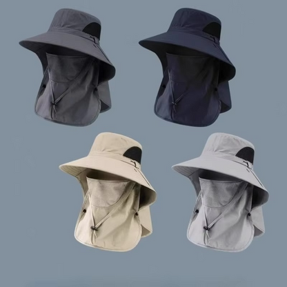 BowLift | UV Protection Outdoor Sun Hat with Wide Brim and Neck Flap for Hiking, Fishing, and Camping