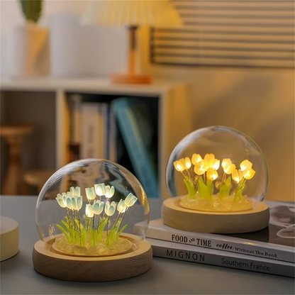 Skanto | Handmade Artificial Tulip LED Night Light Table Lamp for Bedroom and Gift Decor