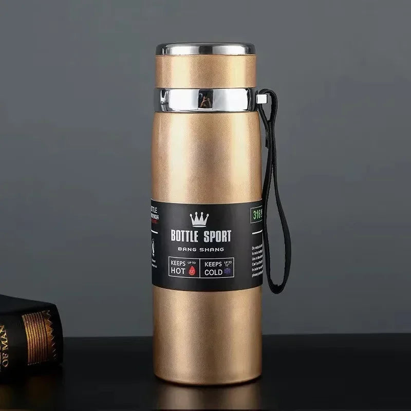 Skanto Stainless Steel Thermos 1L – Insulated Bottle for Keeping Water Cold and Hot, Tea, Coffee