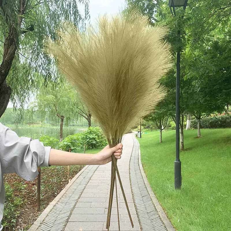5 Pieces 100 cm Artificial Pampas Grass Dried Flower Bouquet, Decoration for Weddings, Parties, Home, Room, DIY Artificial Plant Decoration Accessories