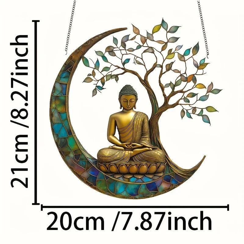 Brehn | Acrylic Sun Catcher ZenLight | 2D Buddha Decor | Window & Home Accessory | Spiritual Room Design