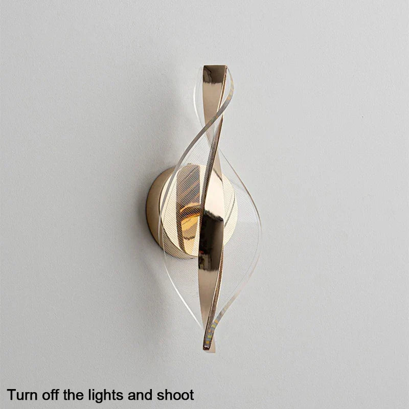 Skanto | NordGlow LED Wall Lamp | Modern Acrylic & Metal Design | 3-Color Light | Creative Interior Lighting for Living Room & Bedroom