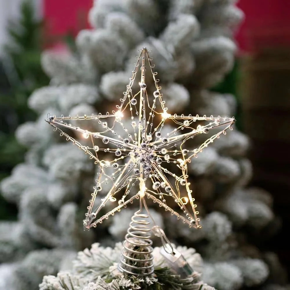 Skanto | TwinkleGlow - LED Star Tree Topper with Warm Light and Easy Assembly