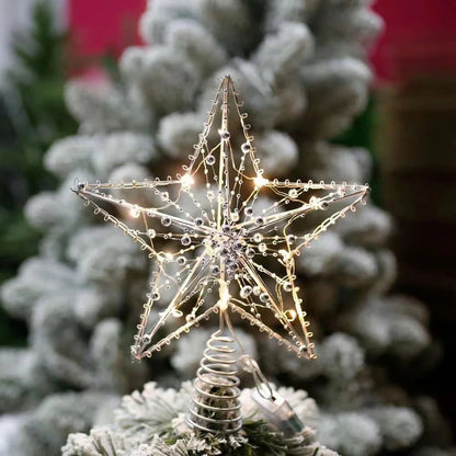 Skanto | TwinkleGlow - LED Star Tree Topper with Warm Light and Easy Assembly
