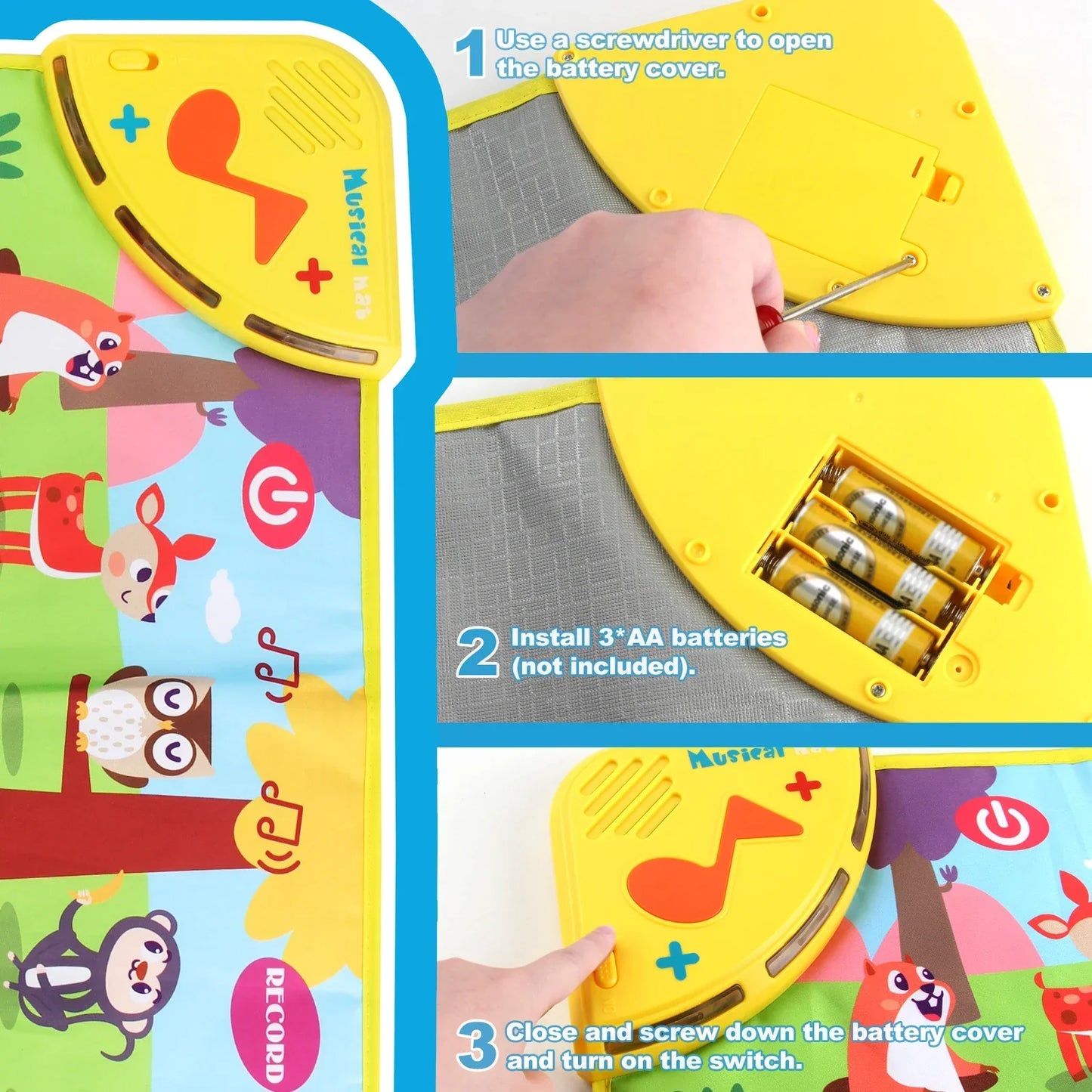 Skanto Multifunctional Musical Dance Mat for Toddlers - Interactive Piano Keyboard with Animal Sounds, Educational Kids Gift, Portable Fun!
