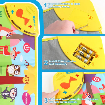 Skanto Multifunctional Musical Dance Mat for Toddlers - Interactive Piano Keyboard with Animal Sounds, Educational Kids Gift, Portable Fun!