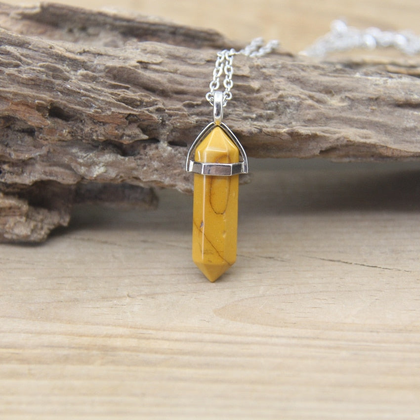 Skanto | Hexagon Natural Stone Chakra Necklace