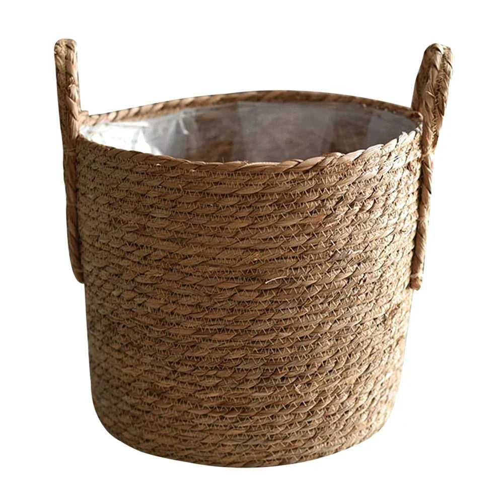 Skanto | Nordic Extra Large Straw Flower Pot Tare Storage Basket Pot Green Plant Flower Basket Hand-woven Floor Indoor Flower Pot
