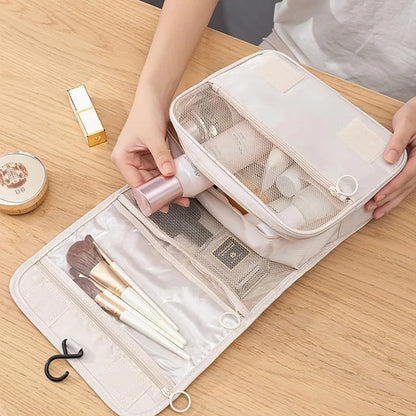 BowLift | Travel toiletry bag for hanging | 6 compartments & moisture compartment | Compact & versatile | Water-repellent polyester