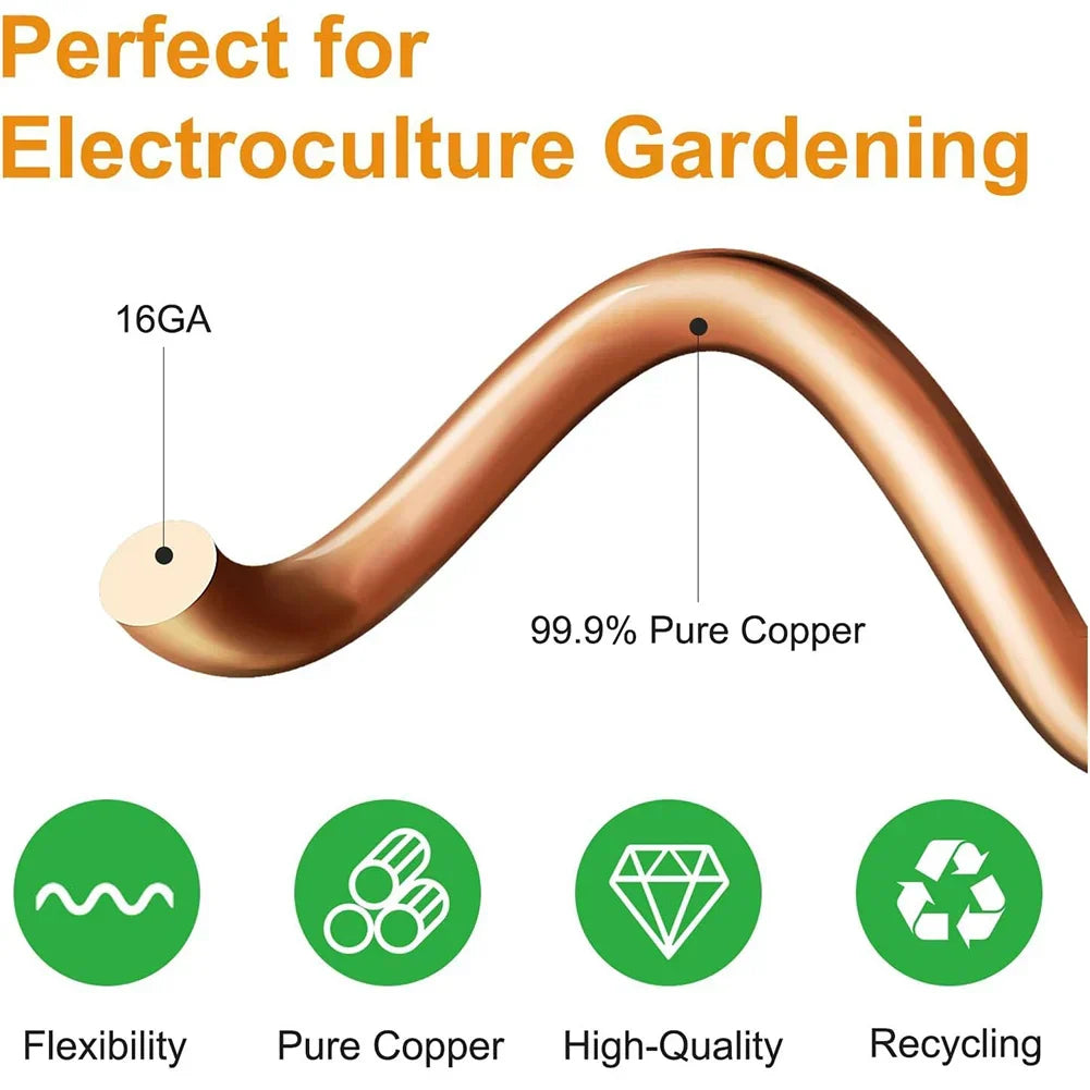 BowLift | VerdoraFlux Electroculture Plant Antennas | Copper Growth Rods for Garden & Potted Plants | Promoting Plant Growth Without Fertilizer
