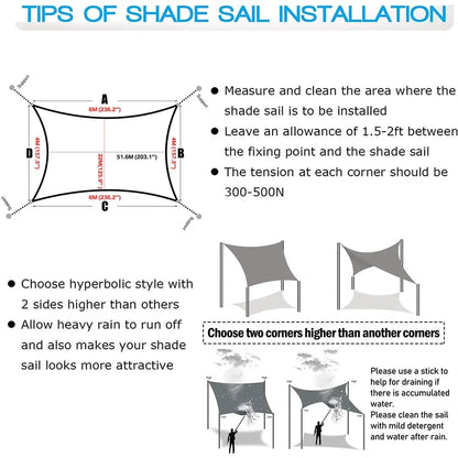 BowLift | Waterproof Rectangular Sun Shade Sail with UV Protection & Mounting Kits – ShadeGuard