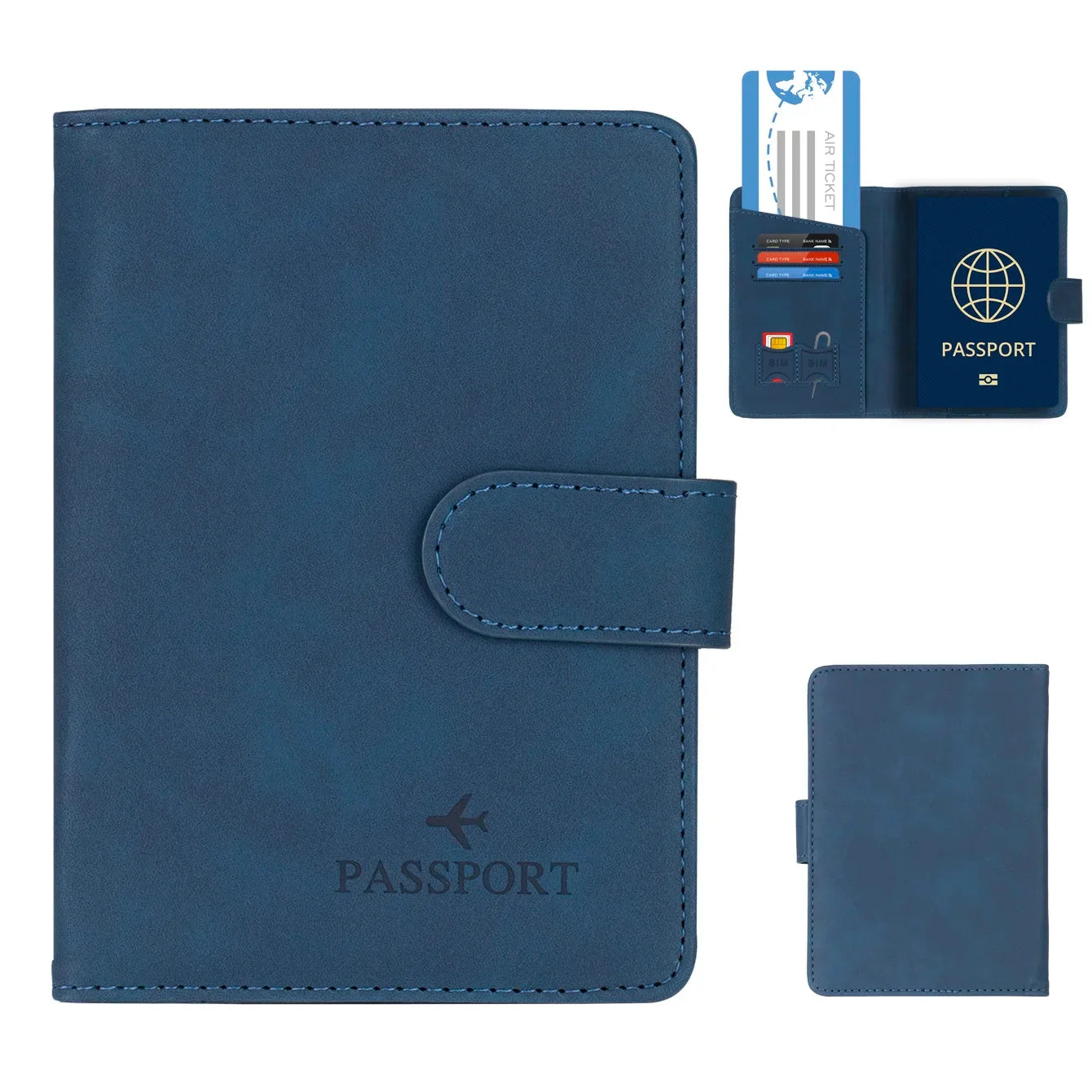 Skanto | Travello Passport Holder | RFID Protection | Genuine Leather Look | For Women and Men