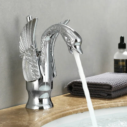 Skanto | Swan Single Handle Gold Basin Faucet