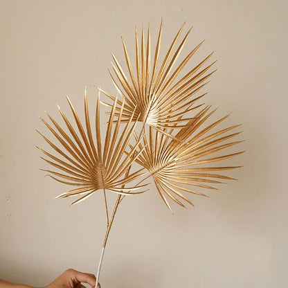 BowLift | Decorative Flower Gold Series | Palm Leaf, Ginkgo & Eucalyptus | Artificial Flower 67–84 cm | Wedding & Christmas
