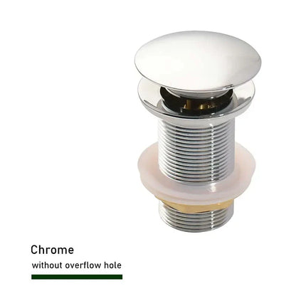 Drain Screw with Push-Down Pop-Up – Brass | 11 Colors | With or Without Overflow Skanto