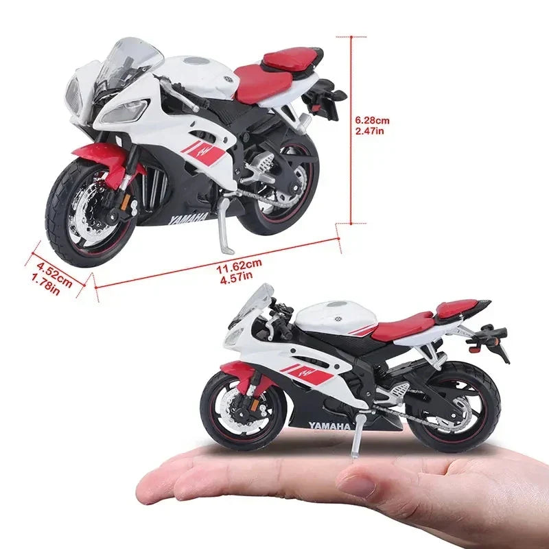 Skanto | 1:18 Scale Yamaha R6 Alloy Toy Sportbike Figures Diecasts Kids Toy Motorcycle Racing Model Replica Collectible Gift for Boys