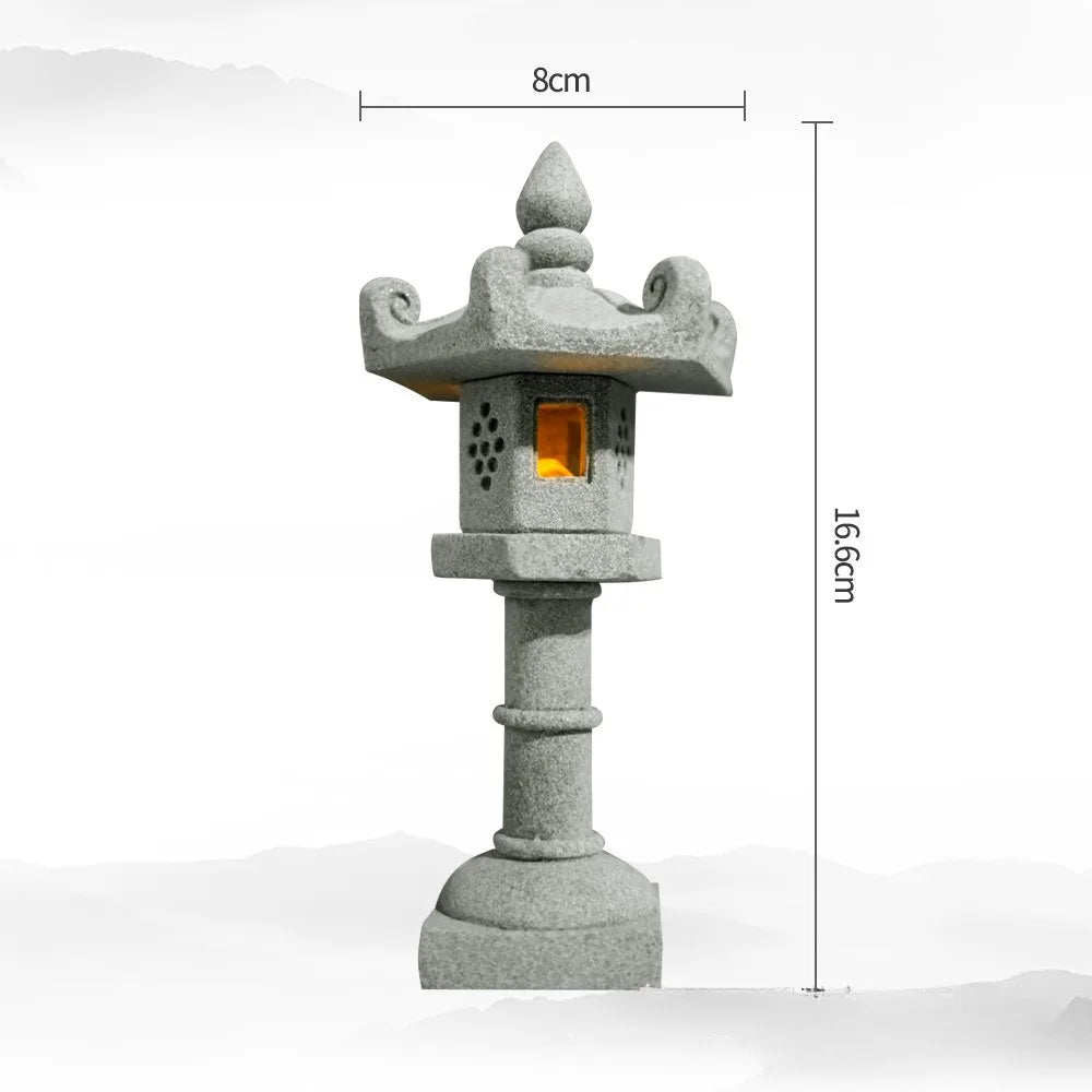 Skanto | Mini Pagoda ZenStone | Sandstone Decoration | For Garden, Bonsai & Zen Oases | Handmade