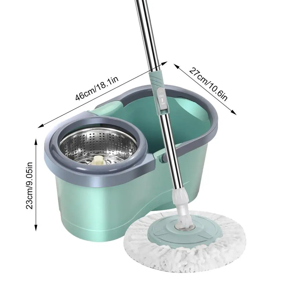 Automatic Spin Mop and Bucket Set with Dual Water System and Self-Wringing Head