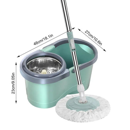 Automatic Spin Mop and Bucket Set with Dual Water System and Self-Wringing Head